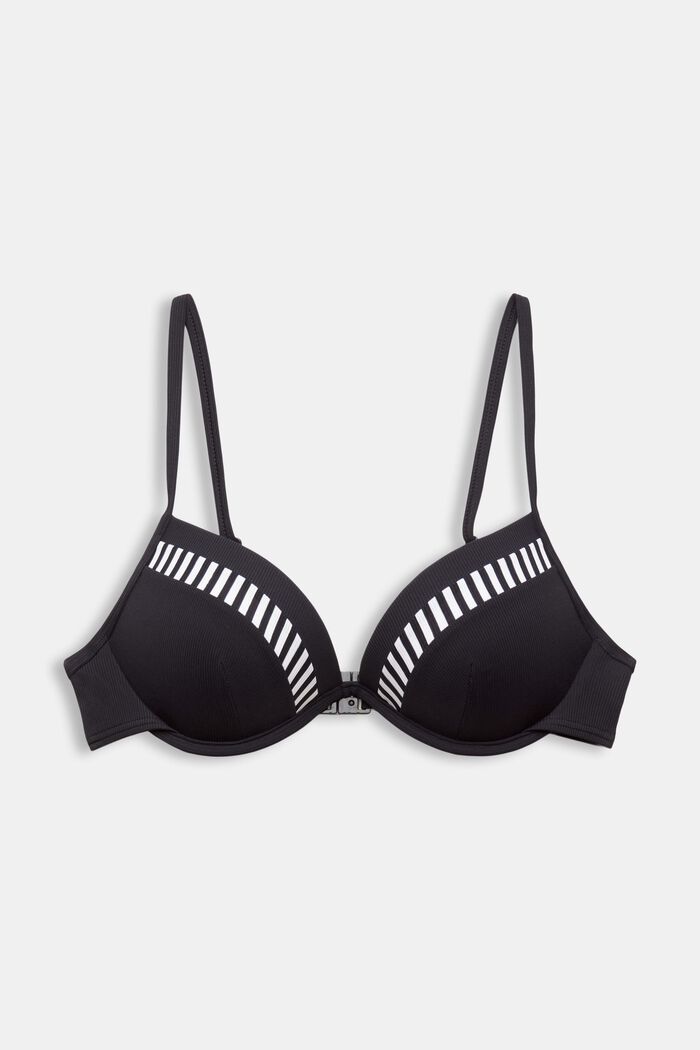 Top de bikini estampado con relleno y sin aros, BLACK, detail image number 5