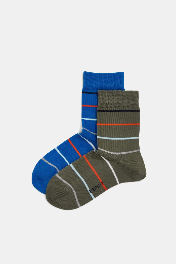 Pack de dos pares de calcetines en mezcla de algodón, GREY/BLUE, overview
