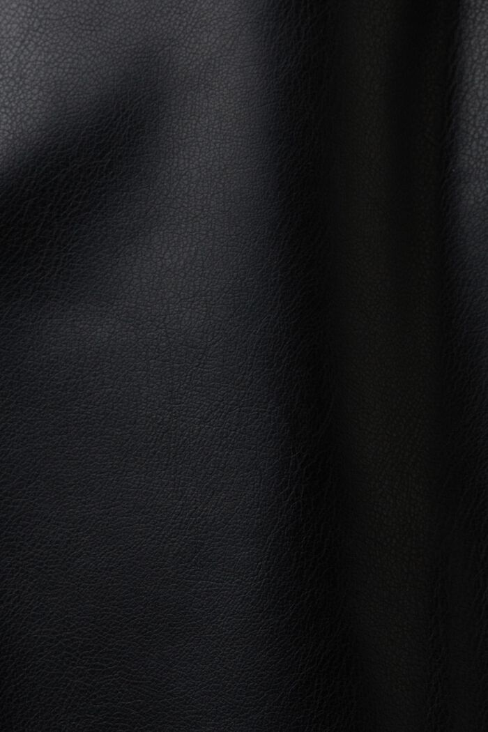 Pantalón de polipiel ajustado de tiro alto, BLACK, detail image number 5