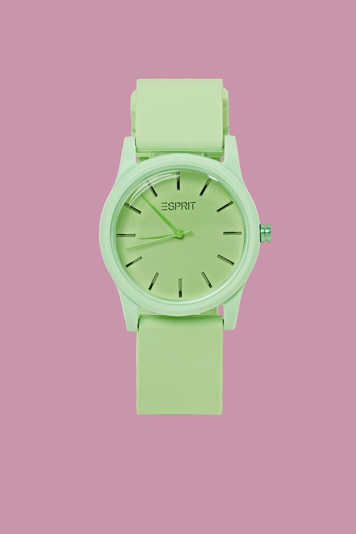 Reloj de plástico con correa de goma, LIGHT GREEN, detail image number 0