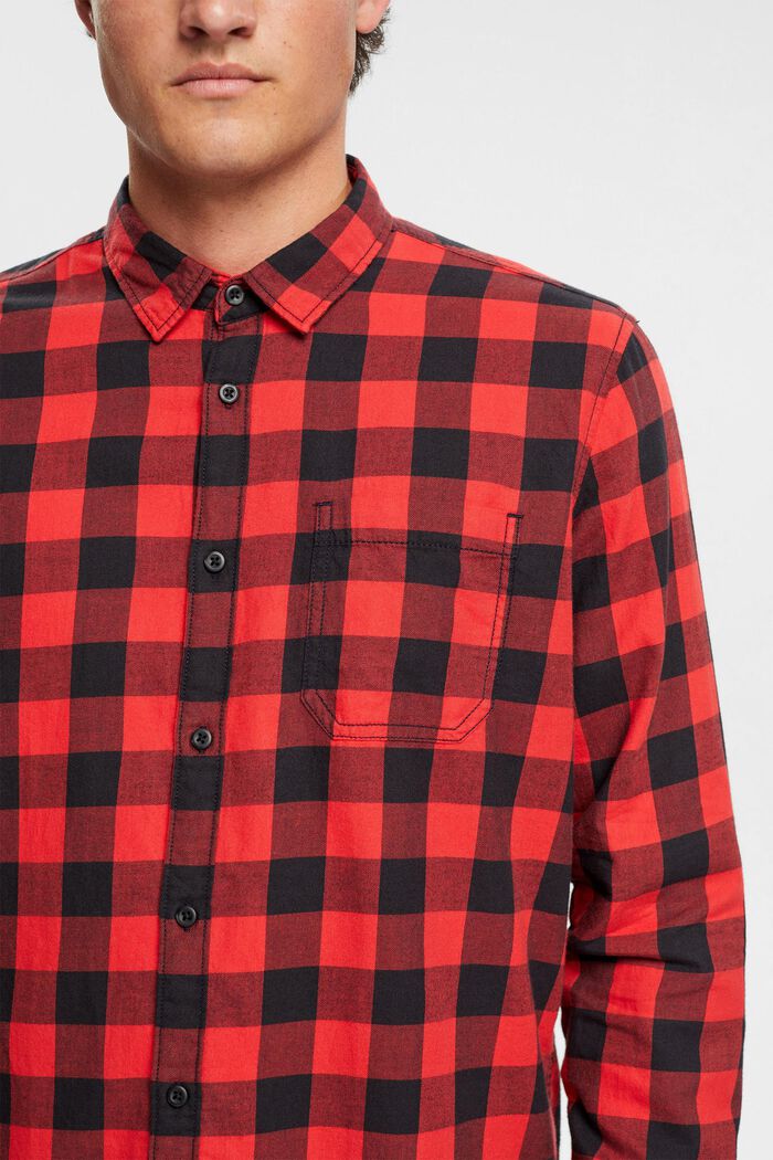 Camisa de franela en algodón sostenible con cuadros vichy, RED, detail image number 2