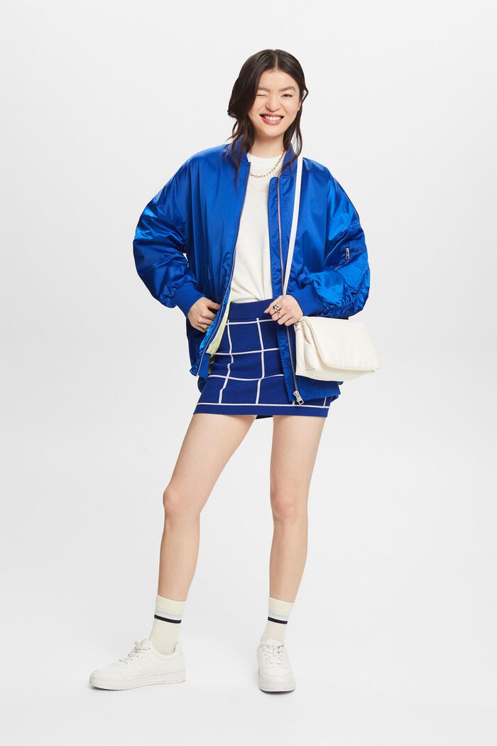 Minifalda de punto jacquard, BRIGHT BLUE, detail image number 1