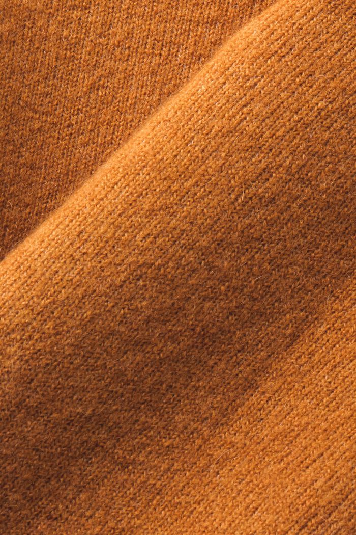 Cárdigan de cuello en pico en mezcla de lana, CARAMEL, detail image number 5