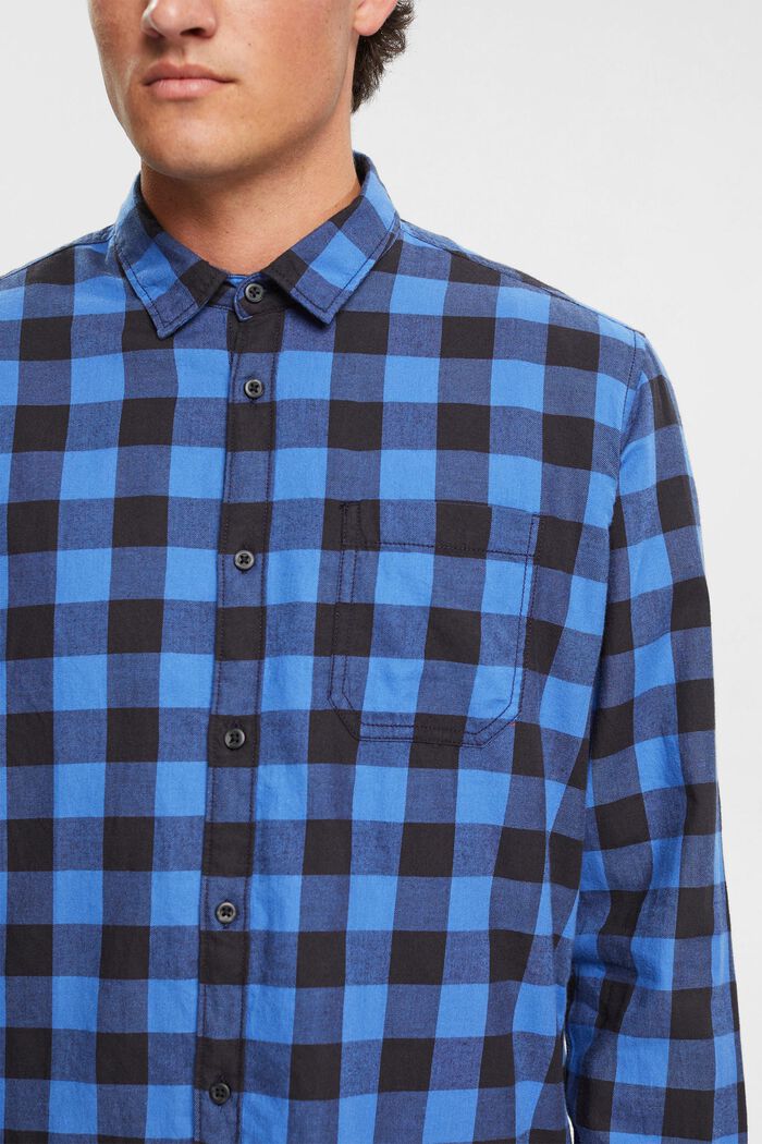 Camisa de franela en algodón sostenible con cuadros vichy, BLUE, detail image number 0