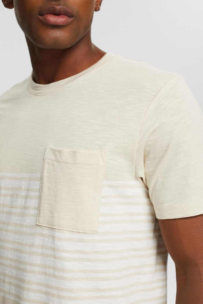 Camiseta de punto con estampado de rayas, SKIN BEIGE, detail image number 1