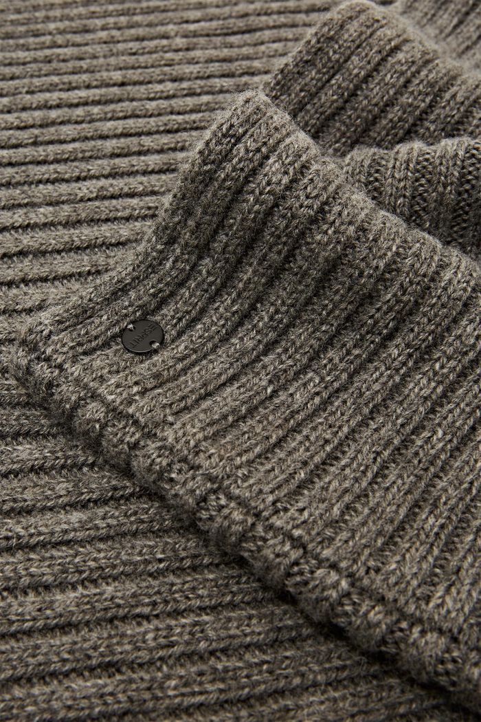 Cuello de punto acanalado en mezcla de lana, MEDIUM GREY, detail image number 1