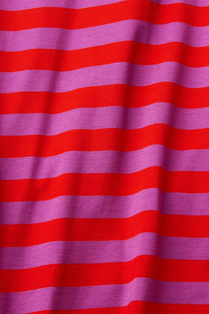 Camiseta de manga larga con diseño a rayas, 100% algodón, DARK RED, detail image number 5