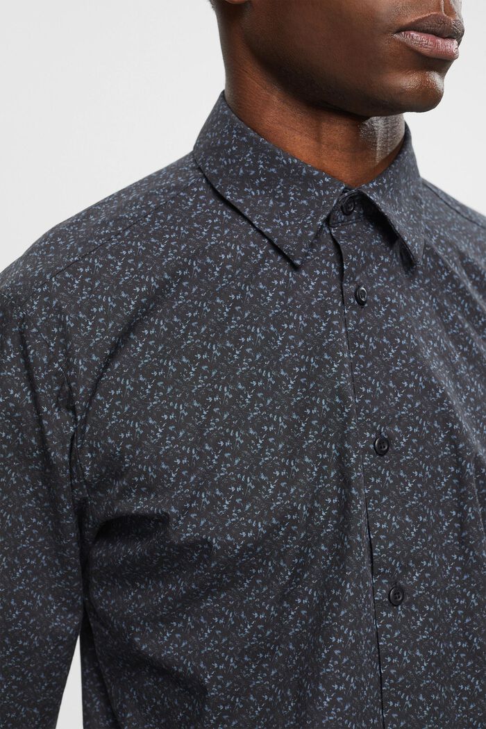 Camiseta ajustada de algodón con estampado, BLACK, detail image number 2