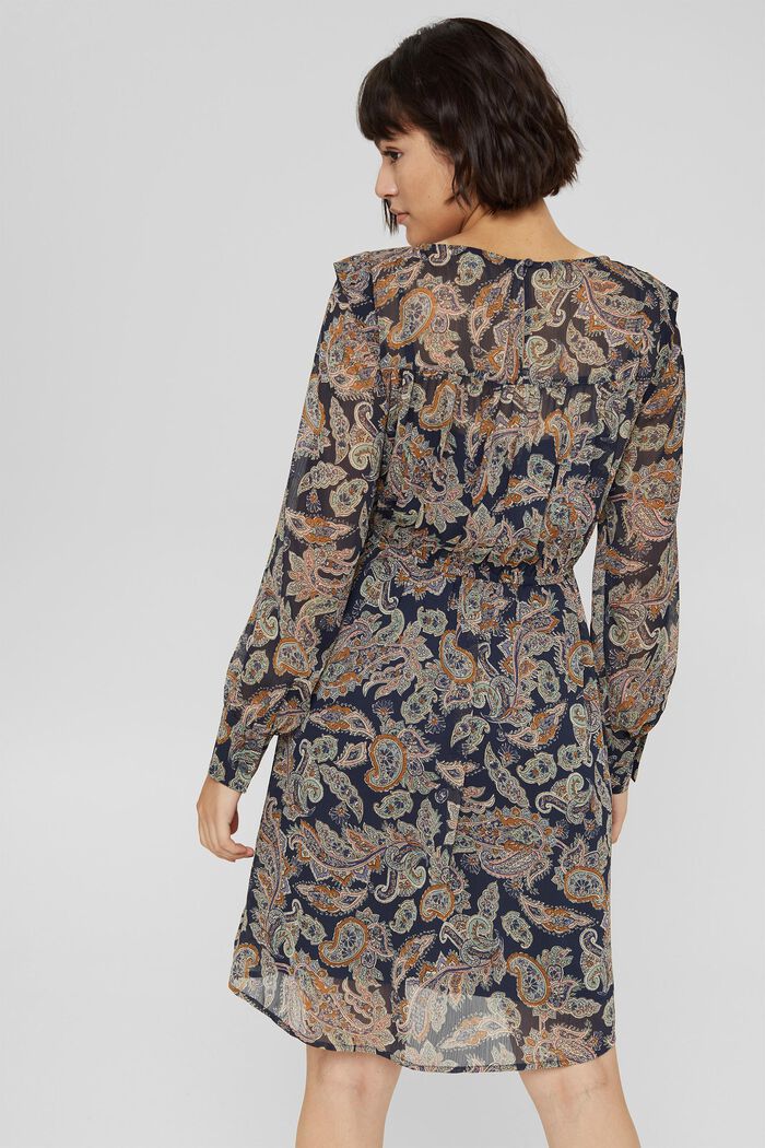 Reciclado: vestido de gasa con estampado paisley, NAVY, detail image number 2