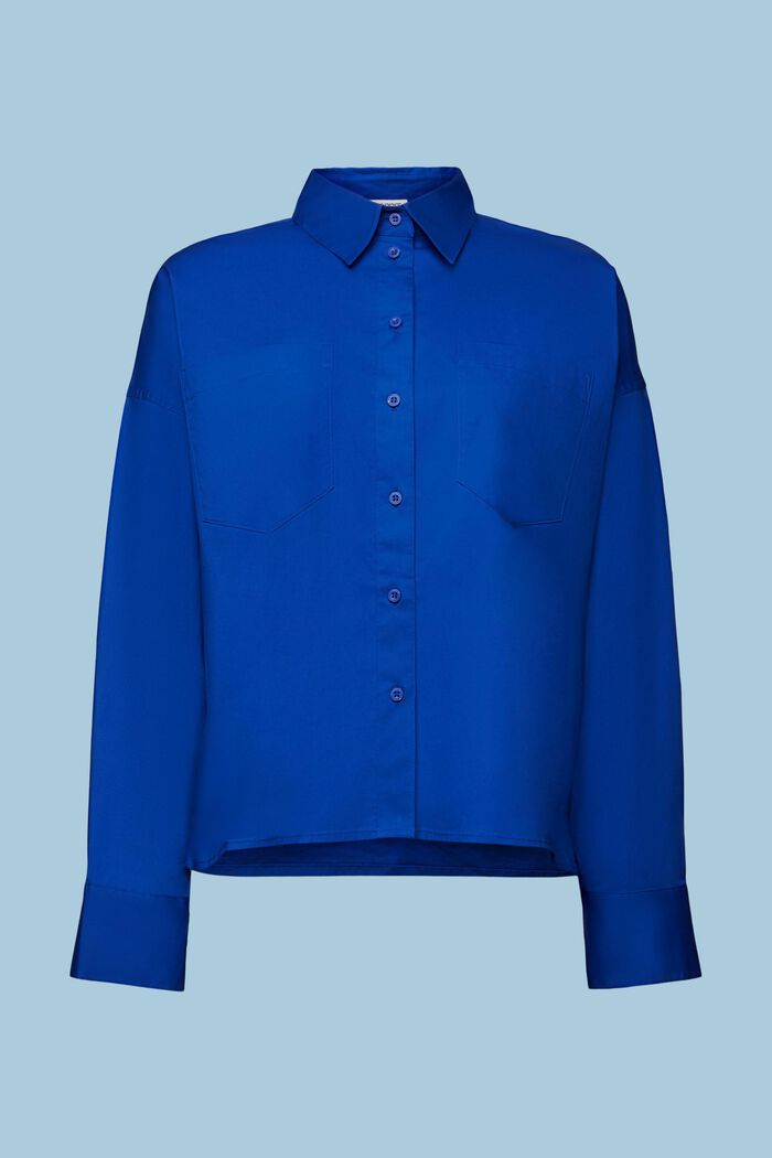 Camiseta de cuello abotonado, popelina de algodón, BRIGHT BLUE, detail image number 6