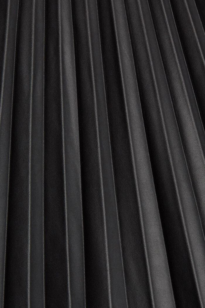 Falda de pliegues en polipiel, BLACK, detail image number 4