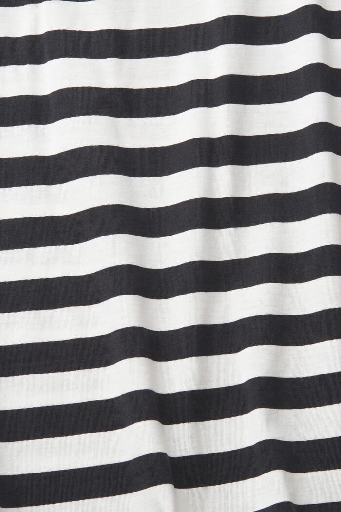 Camiseta de manga larga con diseño a rayas, 100% algodón, OFF WHITE, detail image number 1