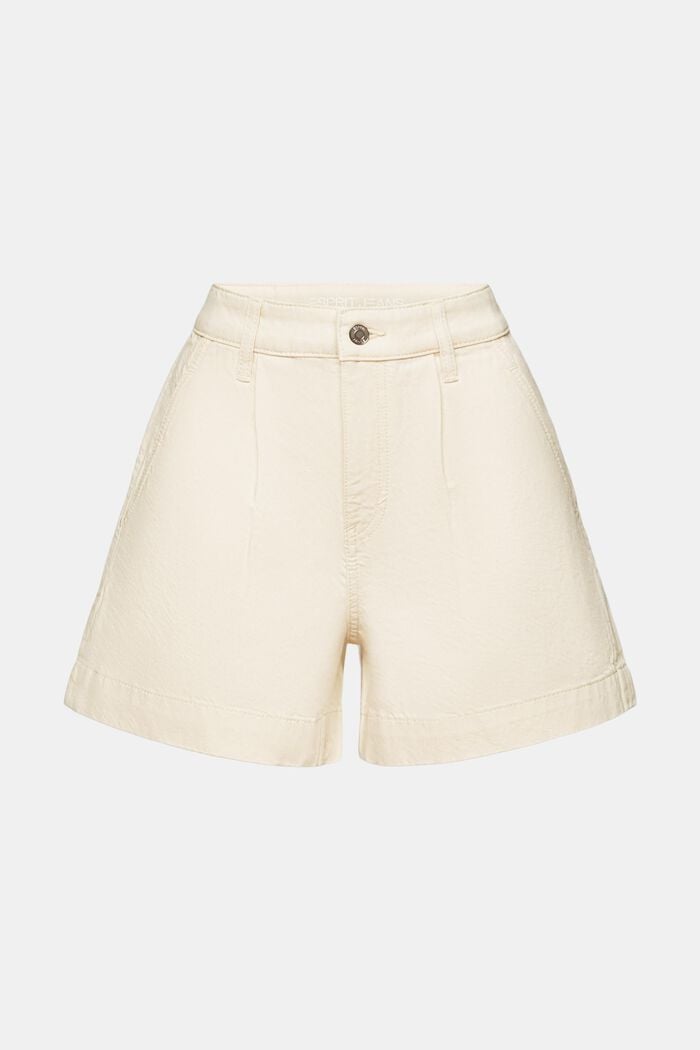 Pantalón corto de sarga de algodón lavada, OFF WHITE, detail image number 7