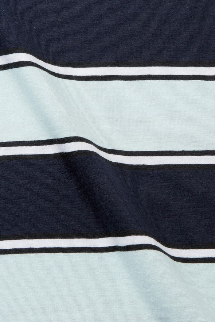 Camiseta con diseño a rayas de algodón sostenible, NAVY, detail image number 5