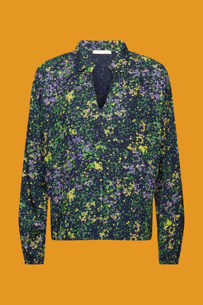 Blusa de algodón con estampado floral