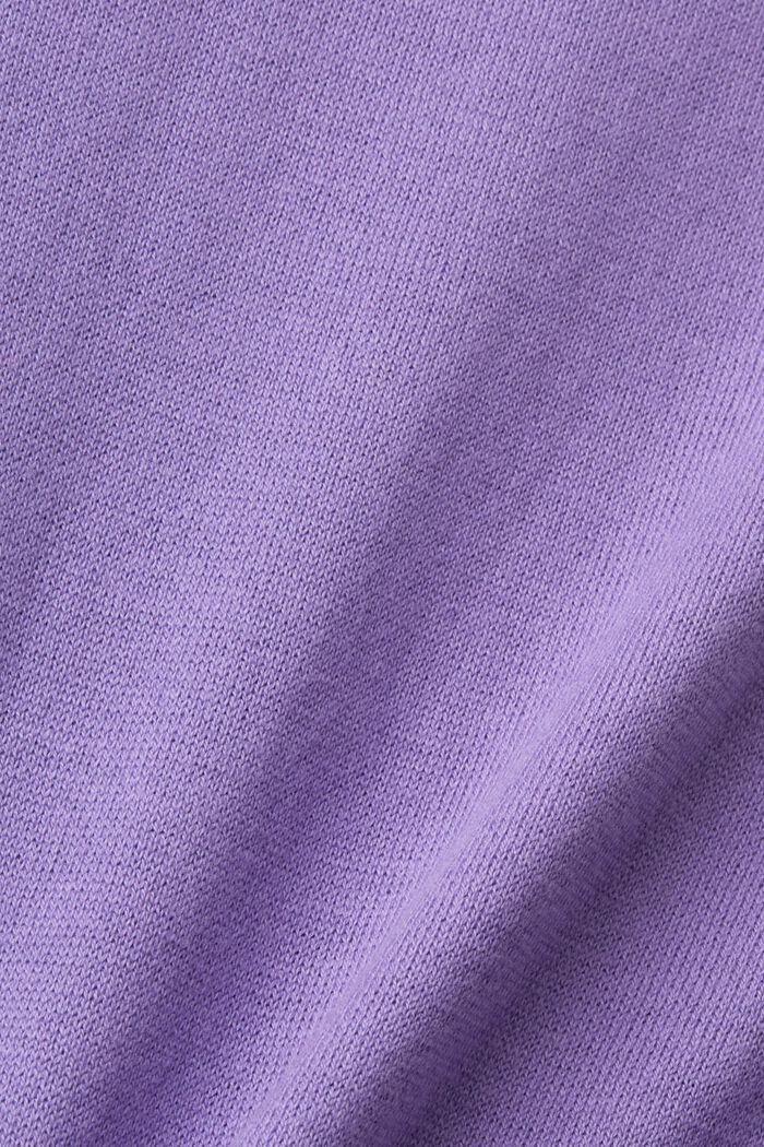 Jersey de algodón con cuello pico, PURPLE, detail image number 5