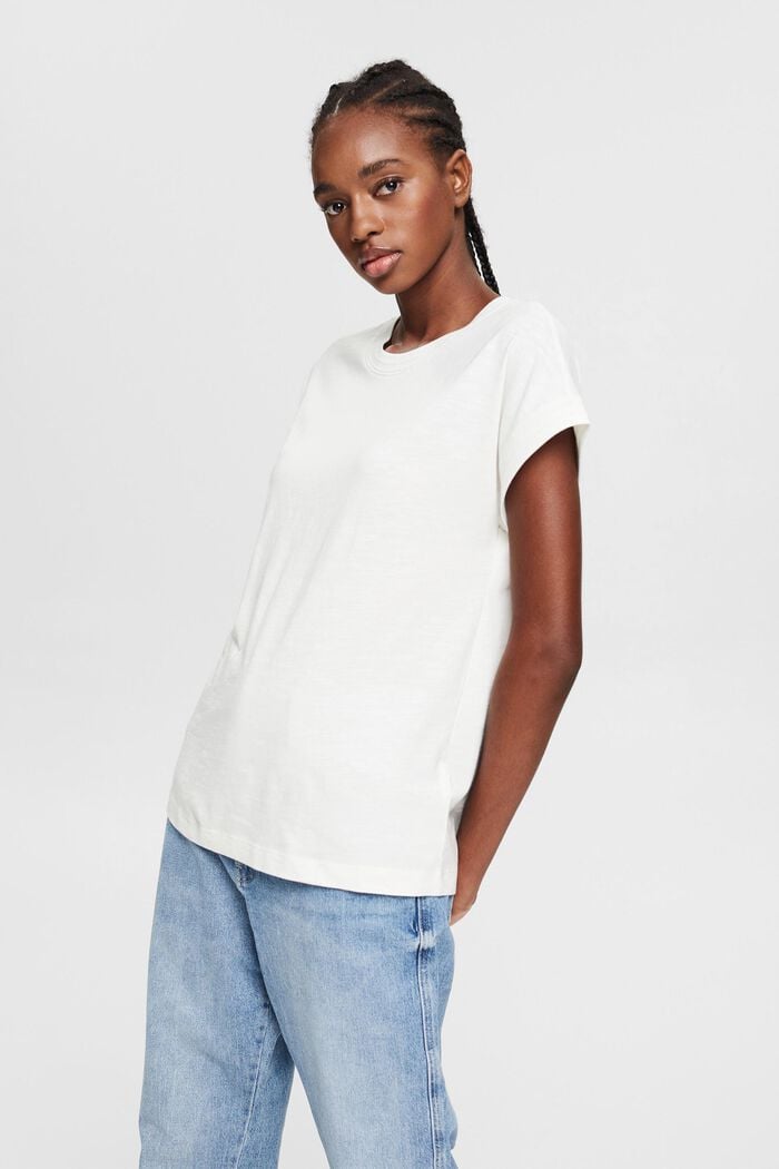 Camiseta confeccionada en una mezcla de algodón ecológico, OFF WHITE, detail image number 0
