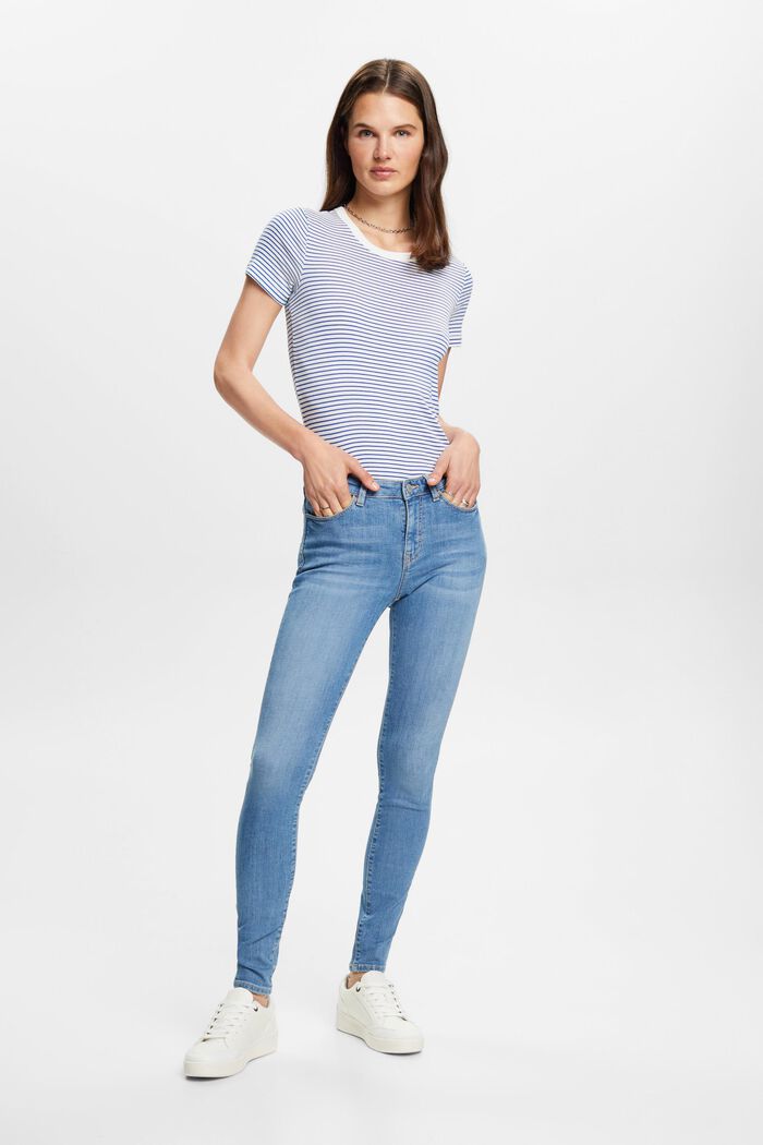 Jeans skinny de algodón sostenible, BLUE LIGHT WASHED, detail image number 4