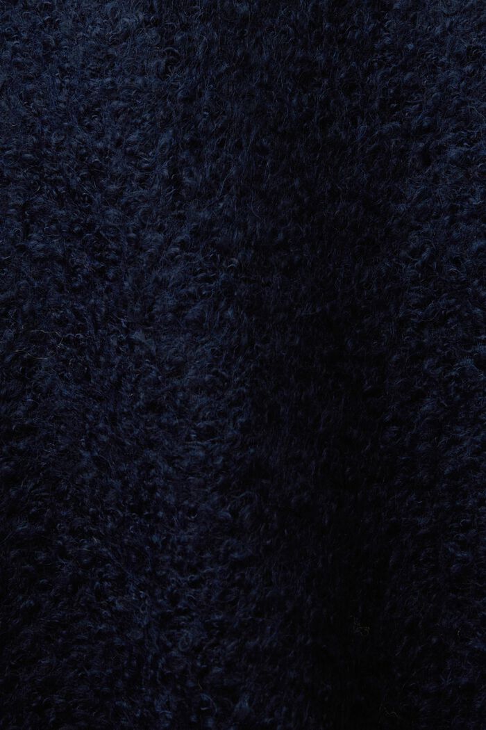 Abrigo de rizo en mezcla de lana, NAVY, detail image number 5