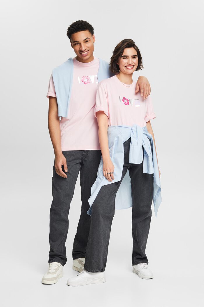 Camiseta unisex estampada de algodón Pima, PASTEL PINK, detail image number 6