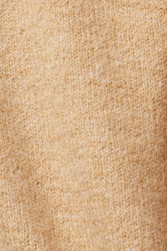 Con lana/alpaca: cárdigan largo, CREAM BEIGE, detail image number 4