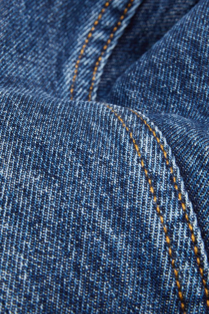 Vaqueros de pierna recta en algodón sostenible, BLUE DARK WASHED, detail image number 7