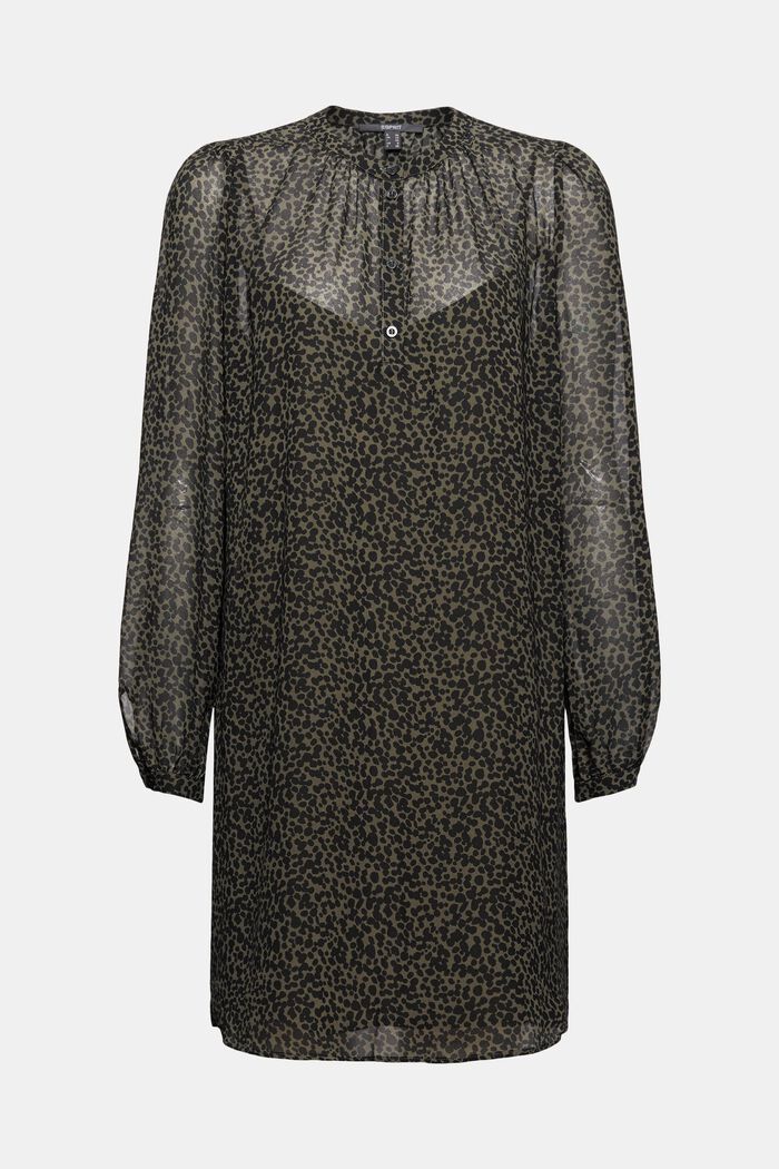 Reciclado: vestido de gasa con estampado, KHAKI GREEN, detail image number 6