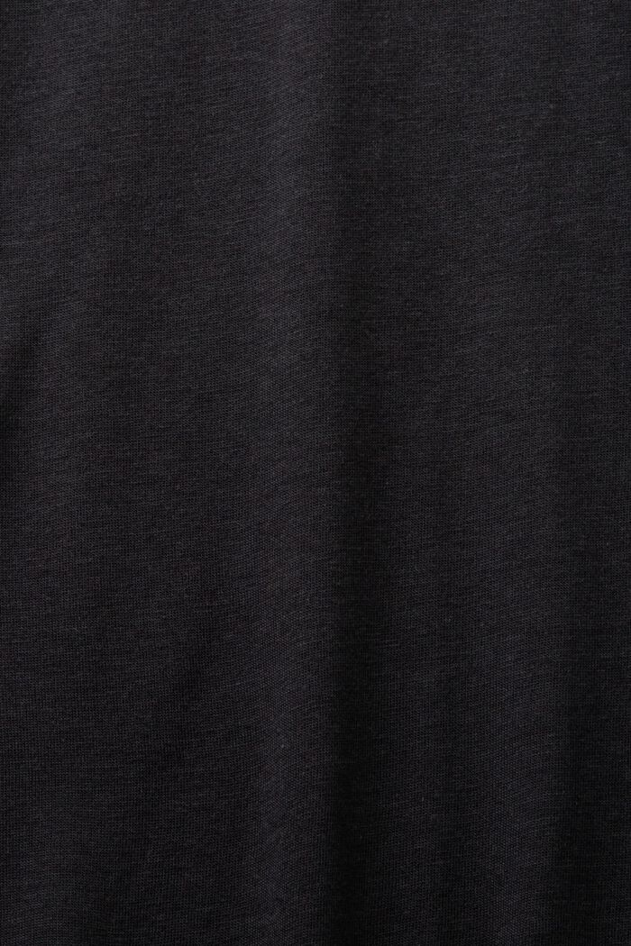 Top de tejido jersey de mezcla de algodón con cuello alto, BLACK, detail image number 5