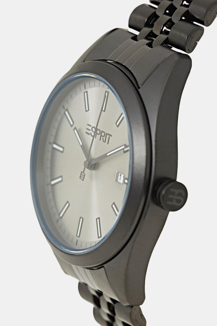 Reloj de acero inoxidable con pulsera de eslabones, BLACK, detail image number 1