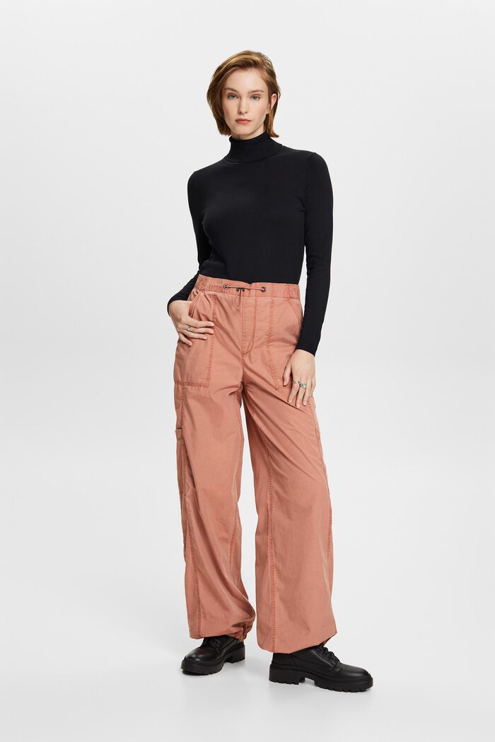 Pantalones estilo cargo, 100 % algodón, TERRACOTTA, detail image number 0
