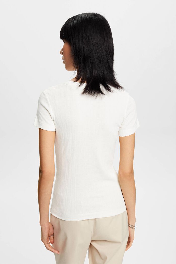 Camiseta de punto pointelle, OFF WHITE, detail image number 3