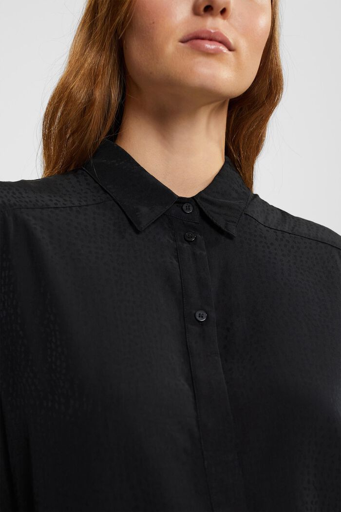 Blusa estampada de satén, BLACK, detail image number 2