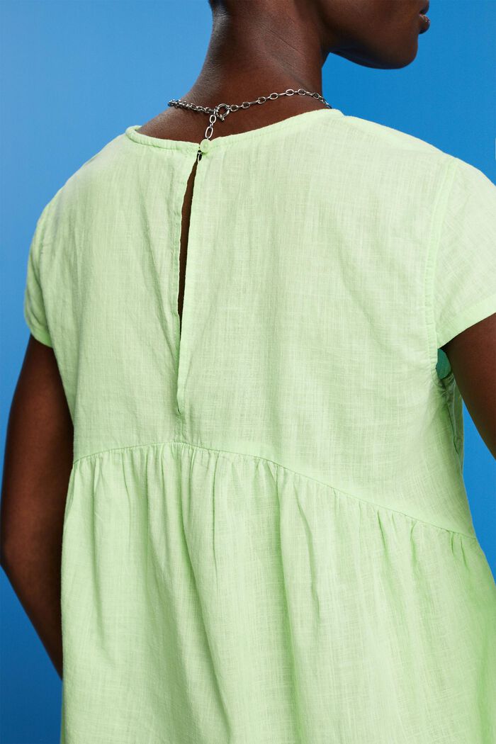 Blusa de algodón sostenible con mangas cortas, CITRUS GREEN, detail image number 2