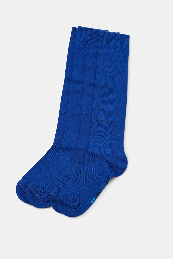 Pack de dos pares de calcetines altos con logotipo, DEEP BLUE, detail image number 0