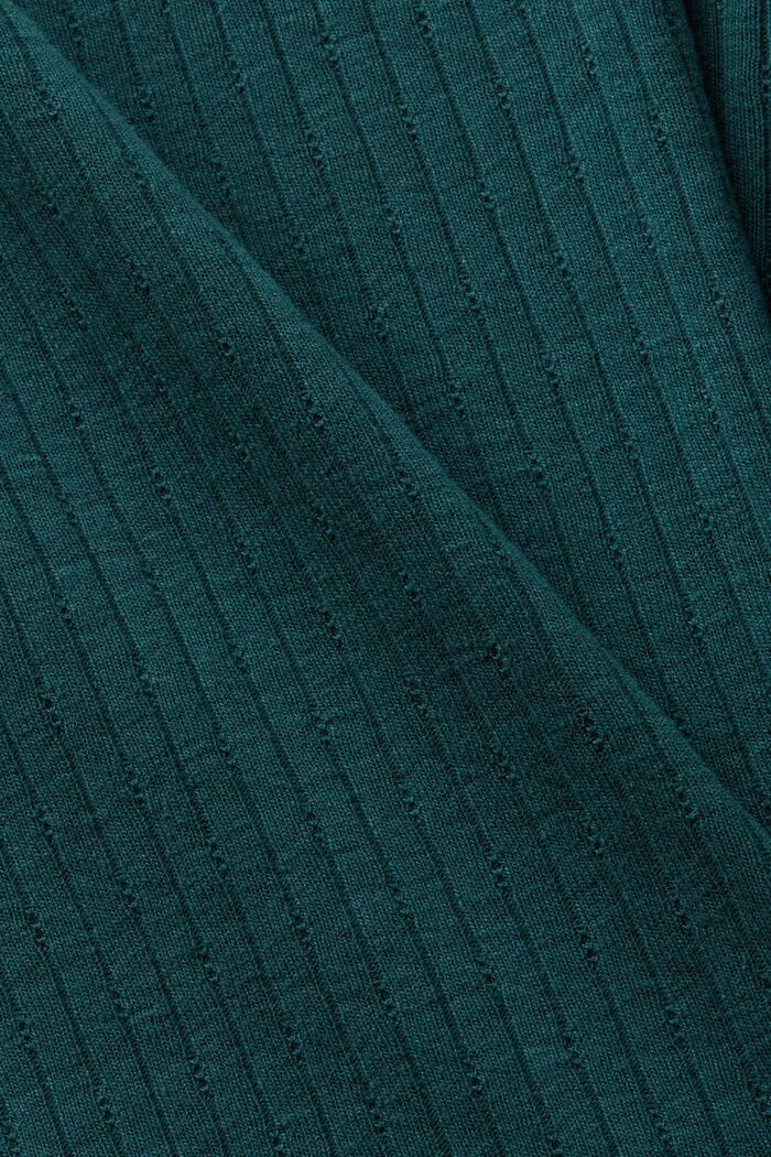 Camiseta de punto con cuello redondo, EMERALD GREEN, detail image number 5