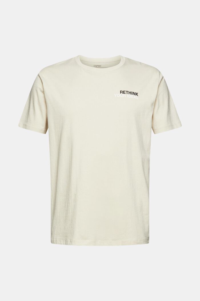 Camiseta de jersey con estampado, 100% algodón, CREAM BEIGE, detail image number 6