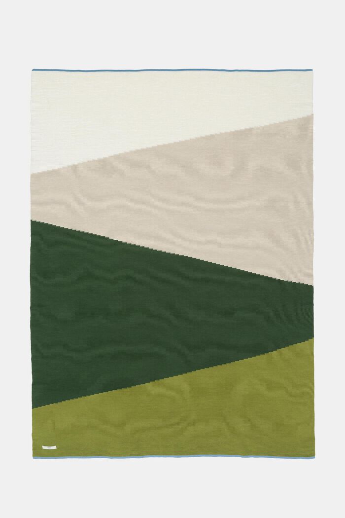 Manta de punto con textura, 100 % algodón, GREEN, detail image number 3