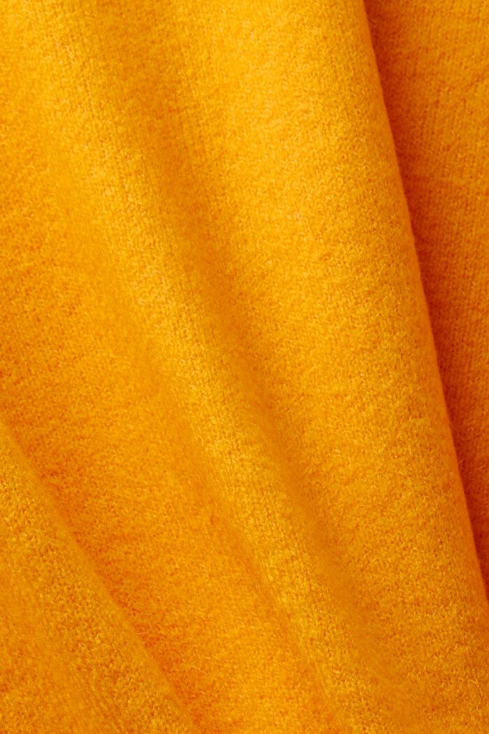 Jersey de cuello redondo en mezcla de lana, GOLDEN ORANGE, detail image number 7