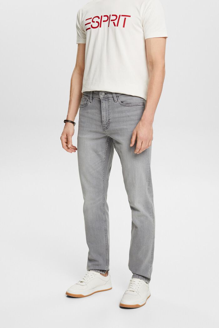 Jeans mid-rise slim fit, GREY LIGHT WASHED, detail image number 0