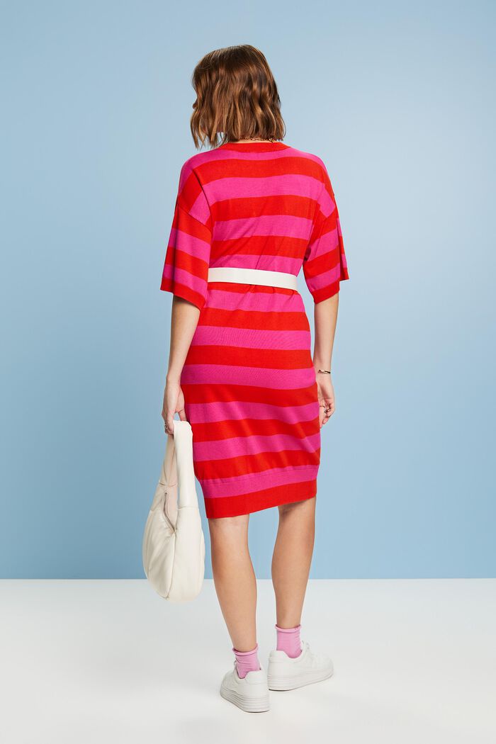 Vestido oversize de punto con diseño de rayas, RED, detail image number 2
