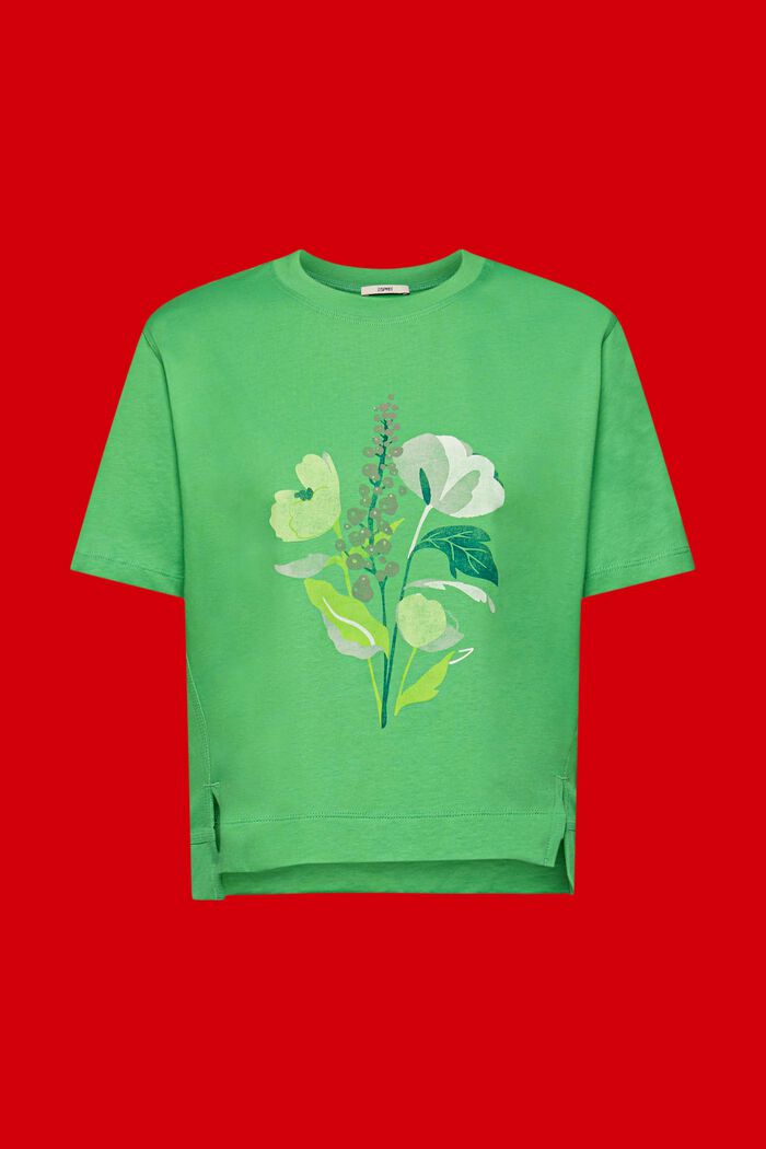 Camiseta con estampado de flores, GREEN, detail image number 6