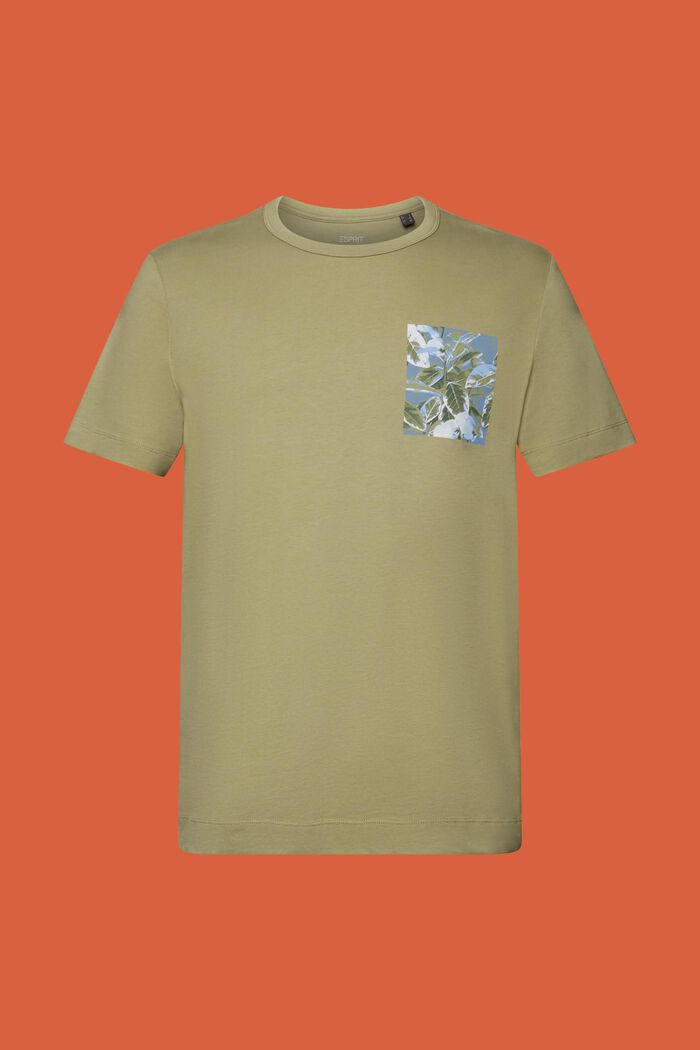 Camiseta de tejido jersey con estampado, 100% algodón, LIGHT KHAKI, detail image number 5