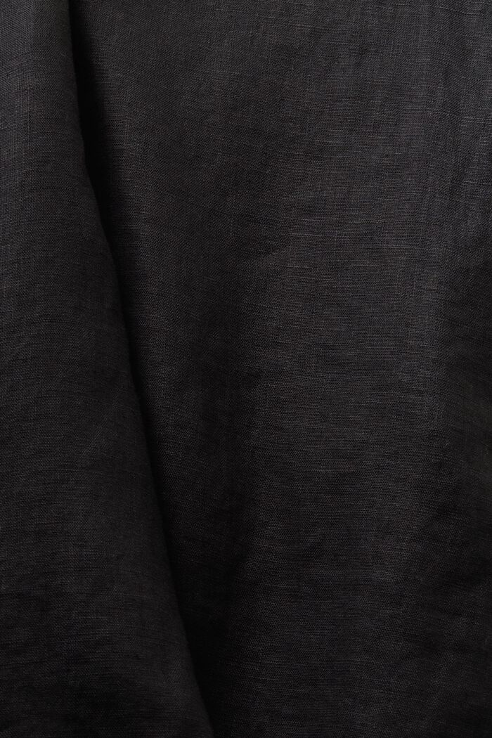 Shorts de lino con dobleces, BLACK, detail image number 5