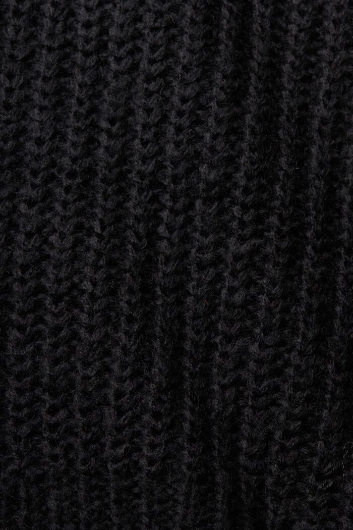 Jersey en mezcla de punto de lana grueso, BLACK, detail image number 1