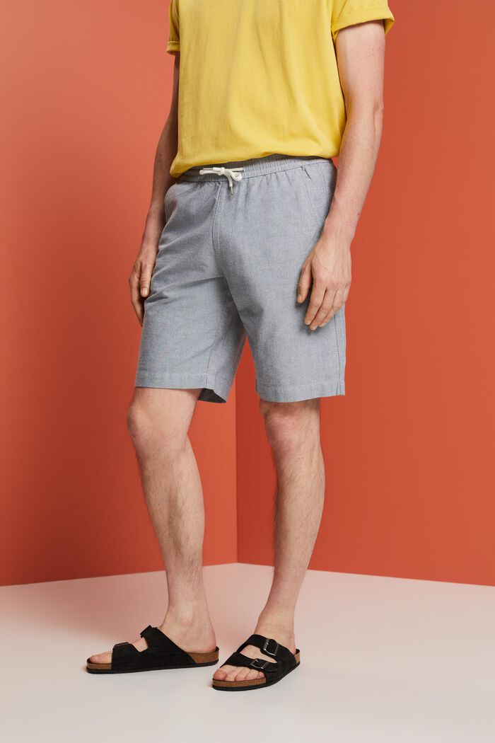 Pantalón corto de sarga, 100% algodón, NAVY, detail image number 0