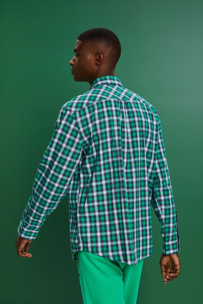 Camisa de franela de algodón con diseño a cuadros, NAVY, detail image number 3