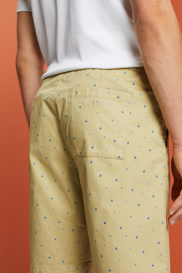 Pantalones cortos estampados sin cierre, algodón elástico, PASTEL GREEN, detail image number 4