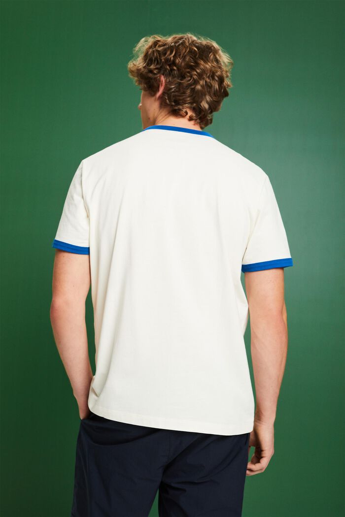 Camiseta de algodón con logotipo y cuello redondo, OFF WHITE, detail image number 2