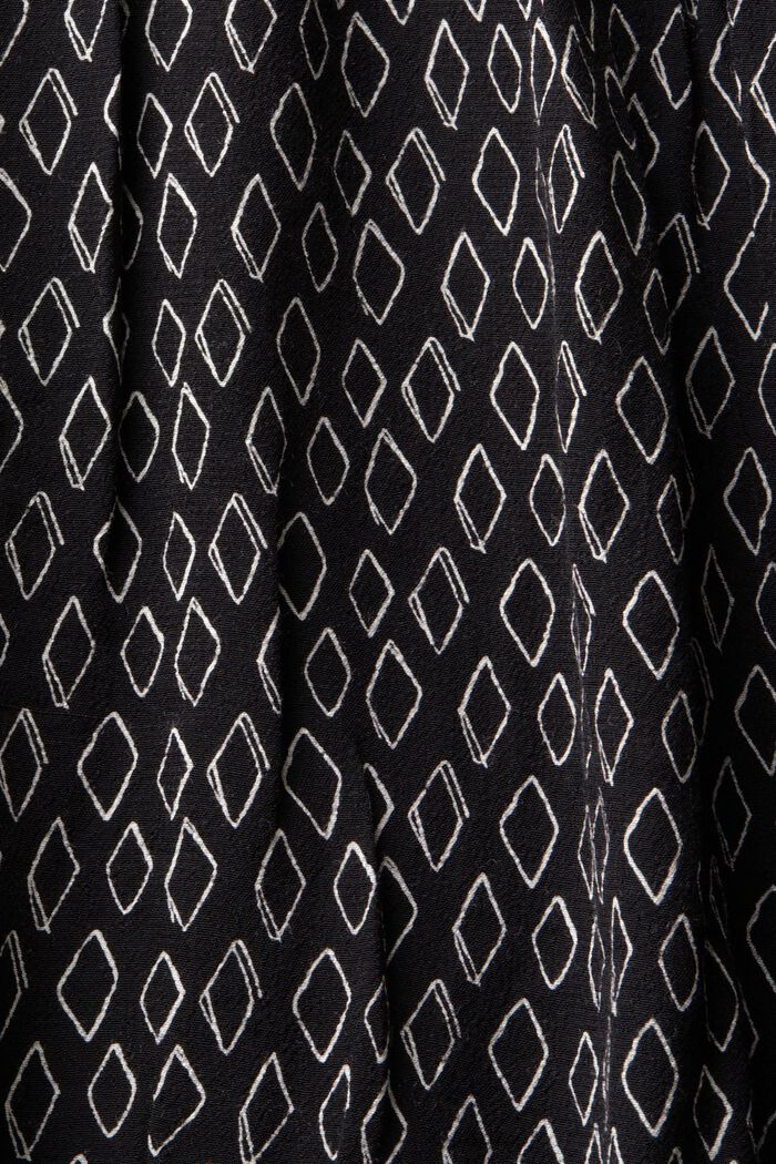 Blusa de crepé estampado con cuello en V, BLACK, detail image number 5
