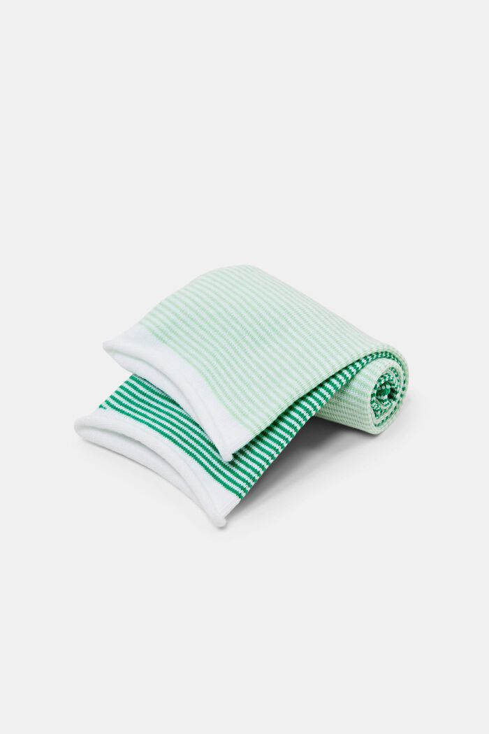 Calcetines de rayas con puños fruncidos, en algodón ecológico, GREEN, detail image number 2